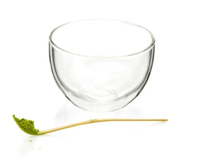 Matcha Tea Bowl - Double Wall Clear Glass 500ml - Chawan